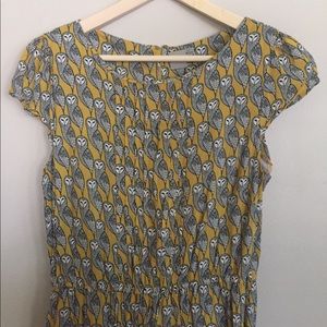 ASOS—Yellow Barn Owl Print Dress—12